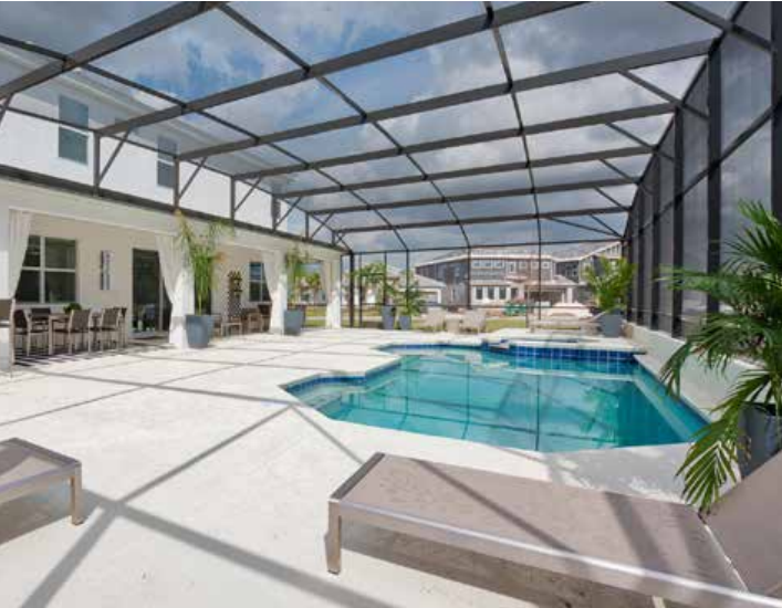 A aconchegante área da piscina das casas da Vacation Homes Collection | Crédito: Divulgação VHC